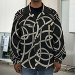 Scandinavian Viking Symbol Print Men's Shirt Jacket