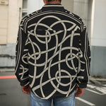 Scandinavian Viking Symbol Print Men's Shirt Jacket
