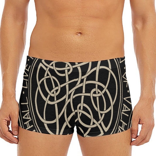 Scandinavian Viking Symbol Print Men's Short Boxer Briefs