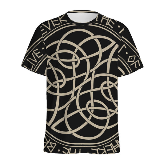 Scandinavian Viking Symbol Print Men's Sports T-Shirt