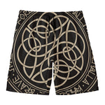 Scandinavian Viking Symbol Print Men's Swim Trunks