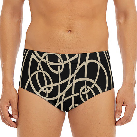 Scandinavian Viking Symbol Print Men's Triangle Swim Briefs