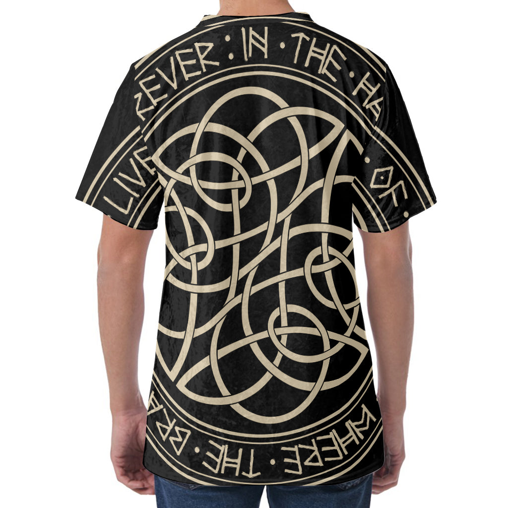 Scandinavian Viking Symbol Print Men's Velvet T-Shirt