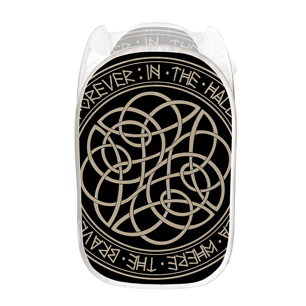 Scandinavian Viking Symbol Print Mesh Laundry Hamper
