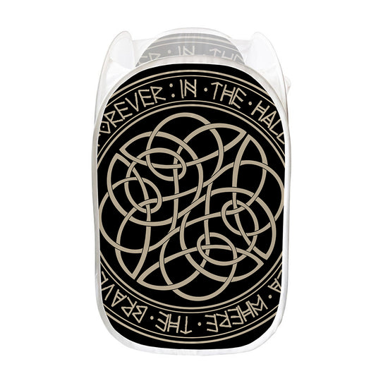 Scandinavian Viking Symbol Print Mesh Laundry Hamper
