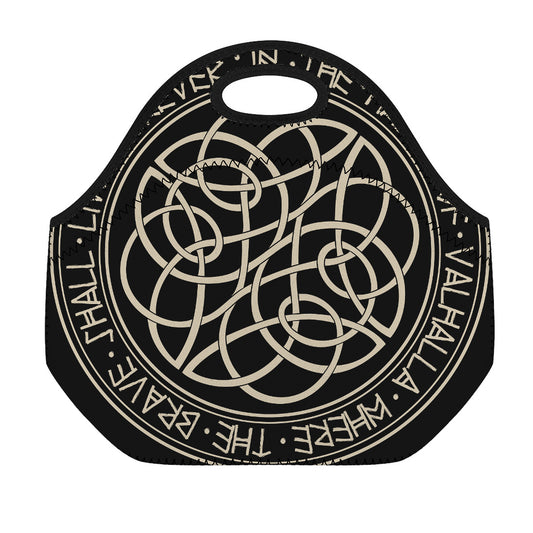 Scandinavian Viking Symbol Print Neoprene Lunch Bag