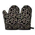 Scandinavian Viking Symbol Print Oven Mitts