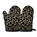 Scandinavian Viking Symbol Print Oven Mitts