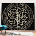 Scandinavian Viking Symbol Print Pencil Pleat Curtains