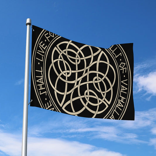 Scandinavian Viking Symbol Print Polyester Flag