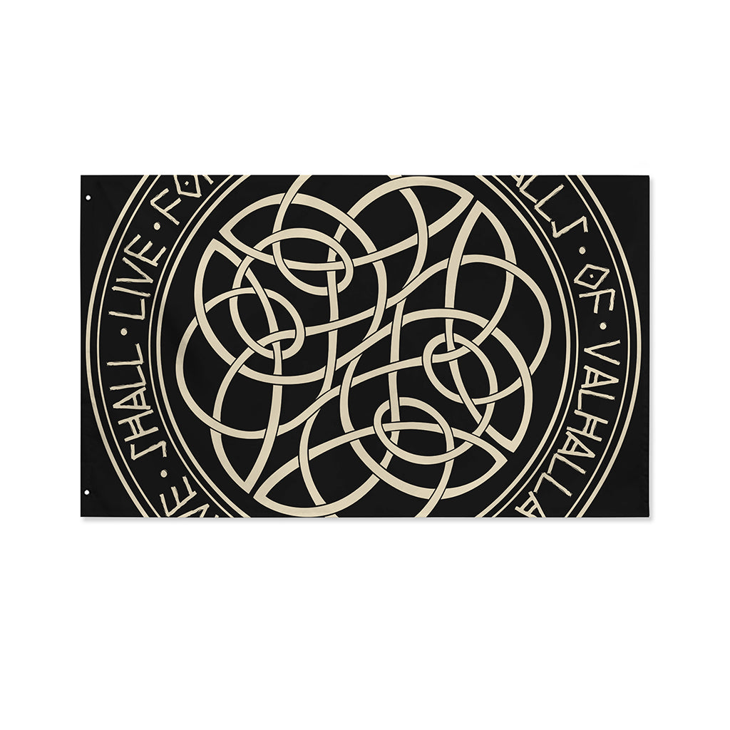 Scandinavian Viking Symbol Print Polyester Flag