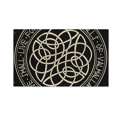 Scandinavian Viking Symbol Print Polyester Flag