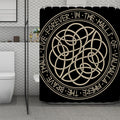 Scandinavian Viking Symbol Print Polyester Shower Curtain