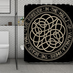 Scandinavian Viking Symbol Print Polyester Shower Curtain