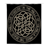 Scandinavian Viking Symbol Print Polyester Shower Curtain