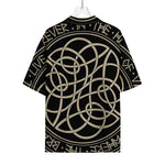 Scandinavian Viking Symbol Print Rayon Hawaiian Shirt