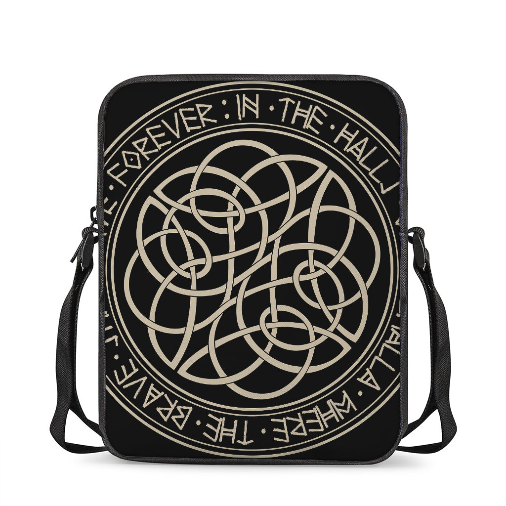 Scandinavian Viking Symbol Print Rectangular Crossbody Bag