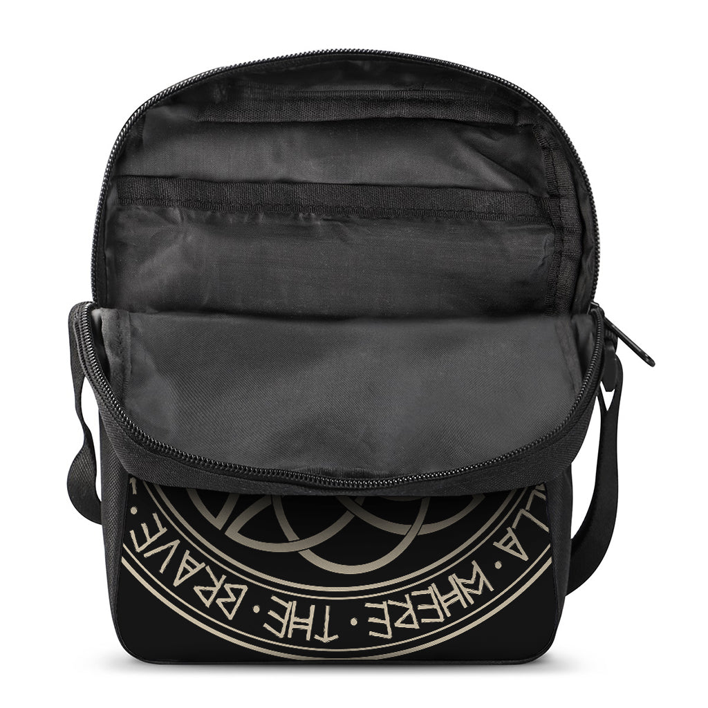 Scandinavian Viking Symbol Print Rectangular Crossbody Bag