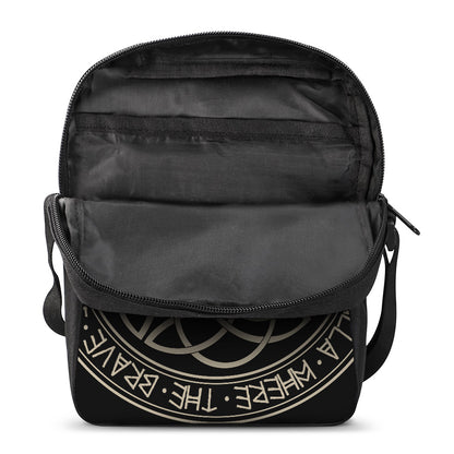 Scandinavian Viking Symbol Print Rectangular Crossbody Bag
