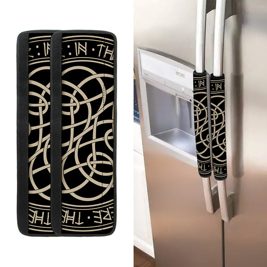 Scandinavian Viking Symbol Print Refrigerator Handle Covers