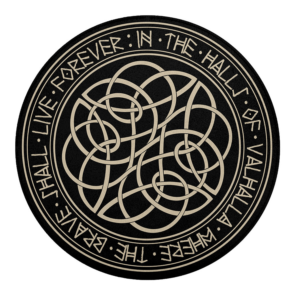 Scandinavian Viking Symbol Print Round Blanket