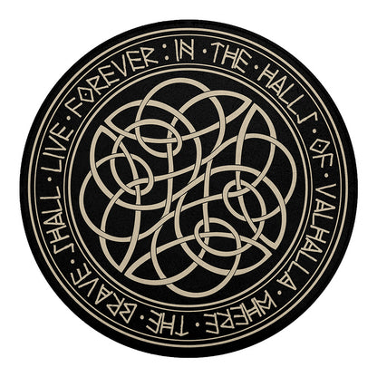 Scandinavian Viking Symbol Print Round Blanket