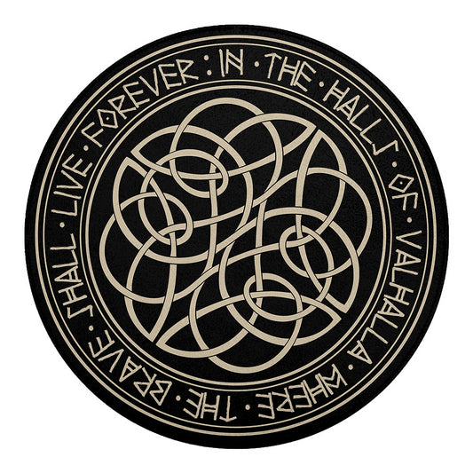 Scandinavian Viking Symbol Print Round Blanket