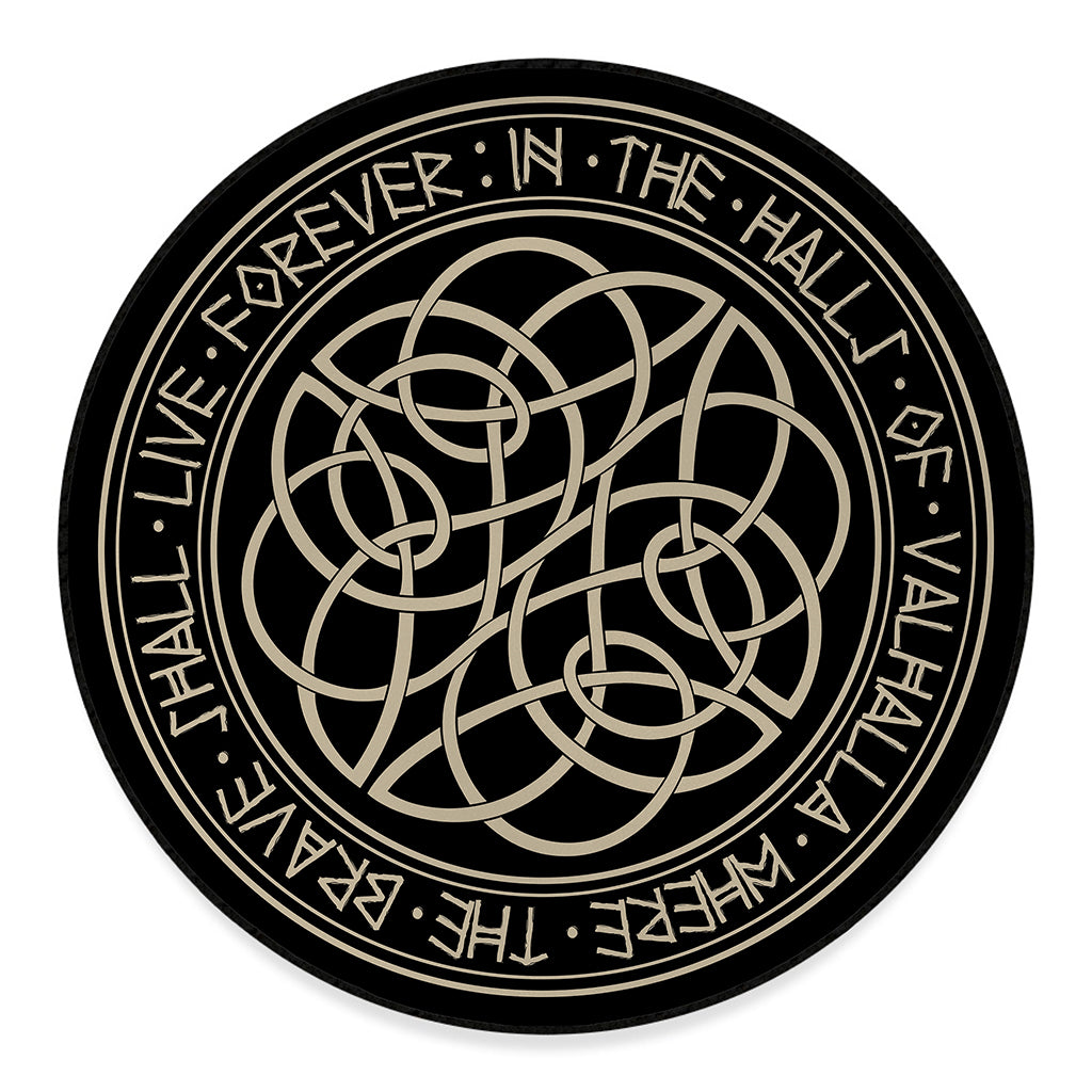 Scandinavian Viking Symbol Print Round Floor Mat