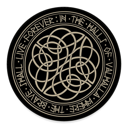 Scandinavian Viking Symbol Print Round Floor Mat