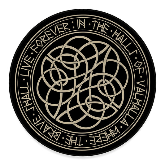 Scandinavian Viking Symbol Print Round Floor Mat