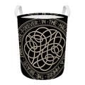 Scandinavian Viking Symbol Print Round Laundry Basket