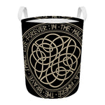 Scandinavian Viking Symbol Print Round Laundry Basket