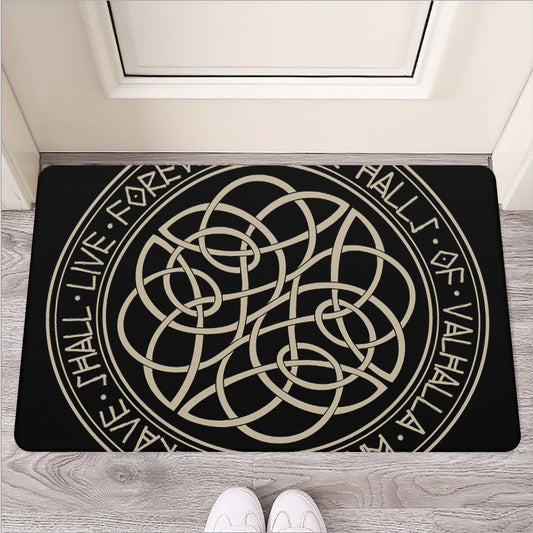 Scandinavian Viking Symbol Print Rubber Doormat