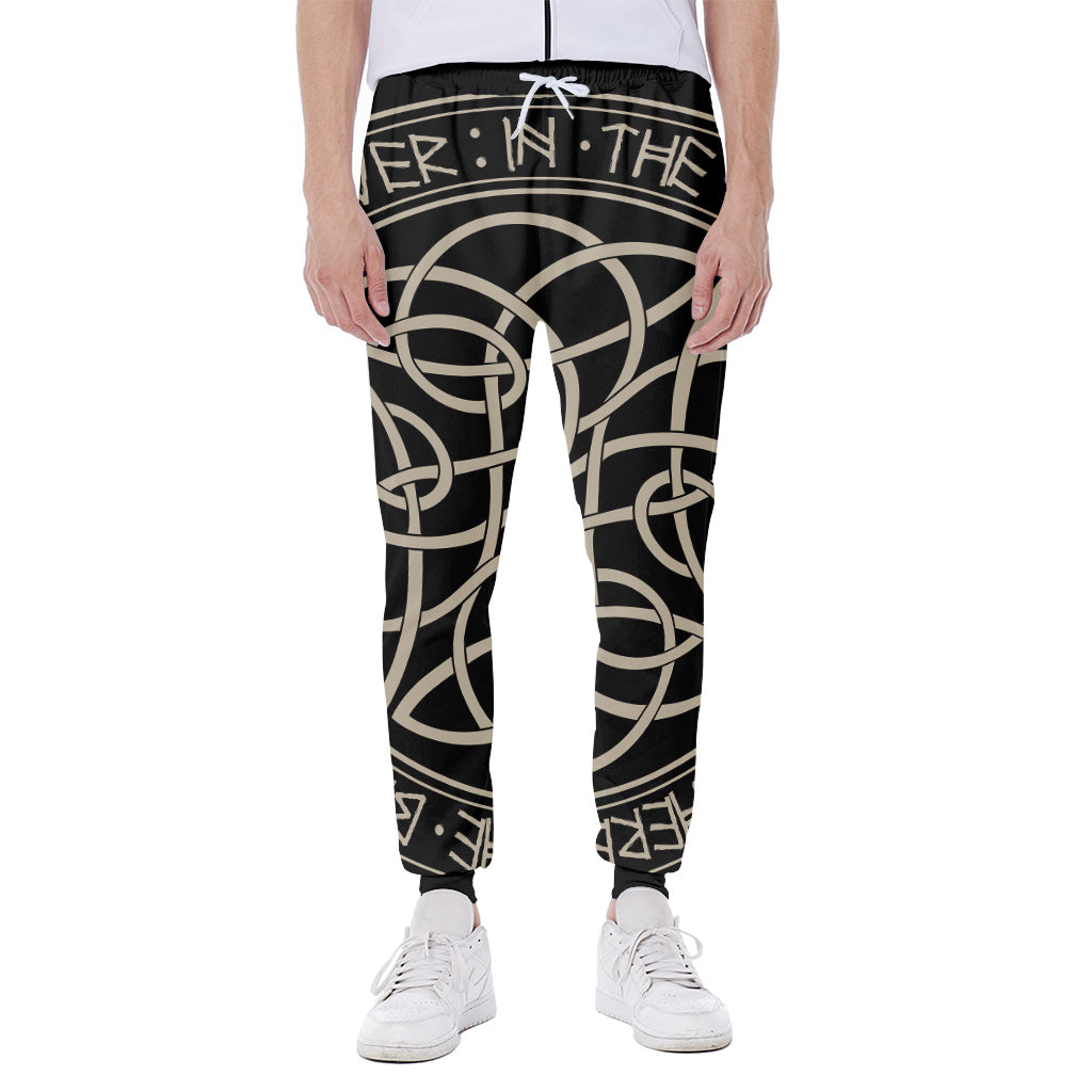 Scandinavian Viking Symbol Print Scuba Joggers