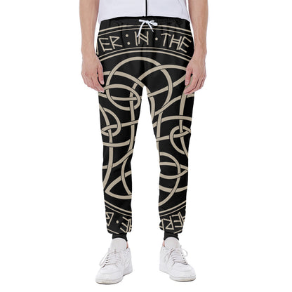 Scandinavian Viking Symbol Print Scuba Joggers