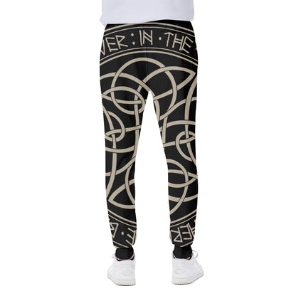 Scandinavian Viking Symbol Print Scuba Joggers