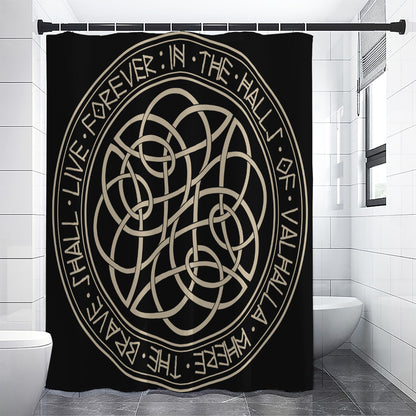 Scandinavian Viking Symbol Print Shower Curtain