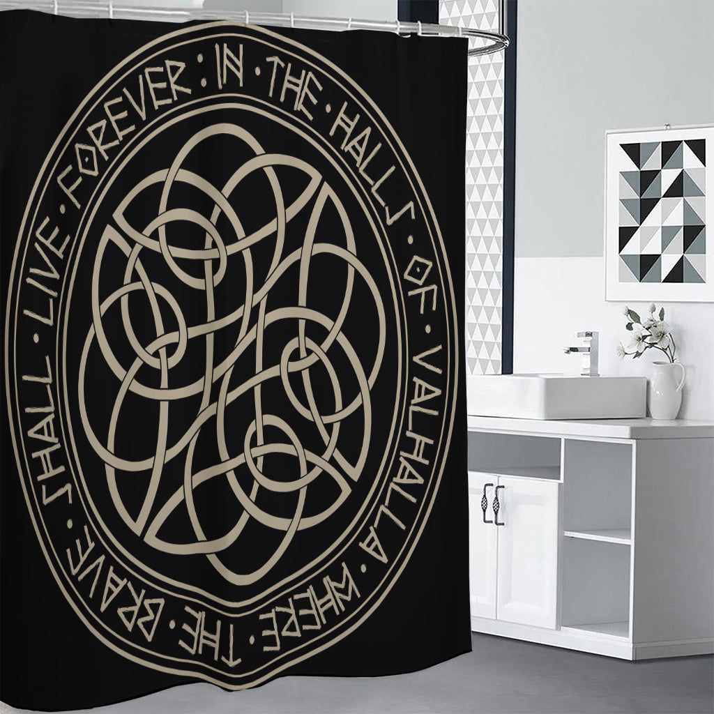 Scandinavian Viking Symbol Print Shower Curtain