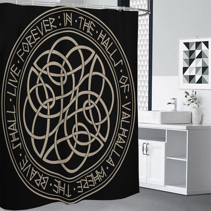 Scandinavian Viking Symbol Print Shower Curtain
