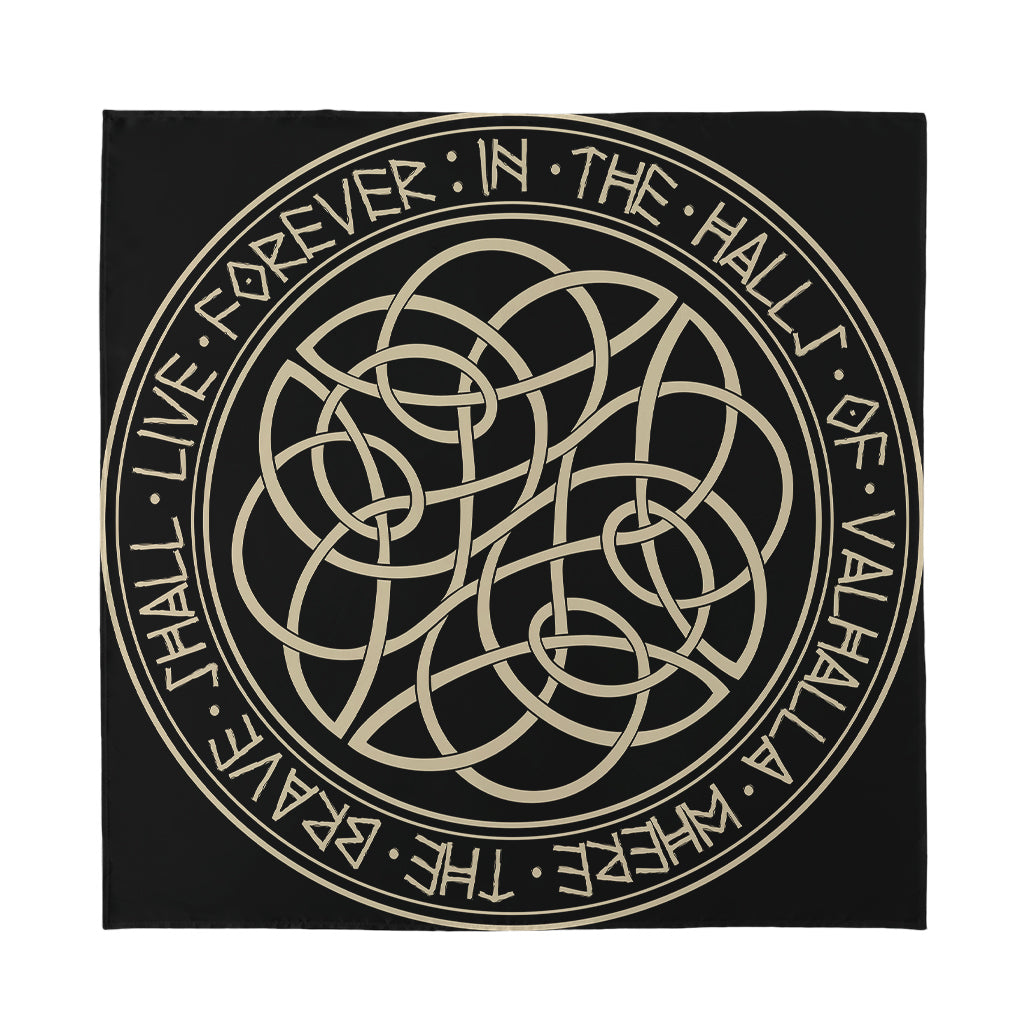 Scandinavian Viking Symbol Print Silk Bandana