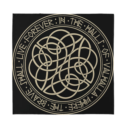 Scandinavian Viking Symbol Print Silk Bandana