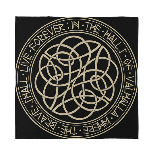 Scandinavian Viking Symbol Print Silk Bandana