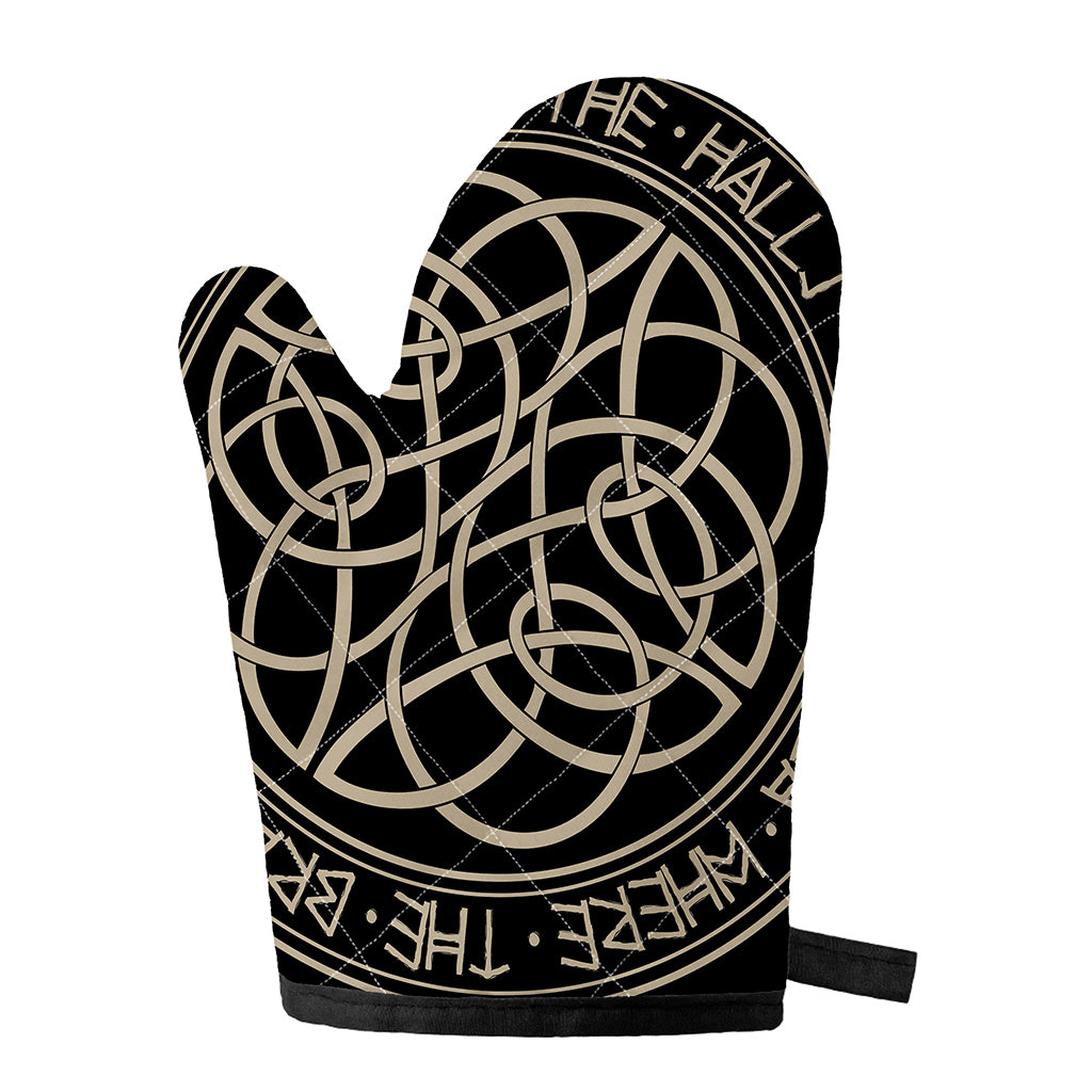 Scandinavian Viking Symbol Print Single Oven Mitt