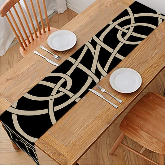 Scandinavian Viking Symbol Print Table Runner