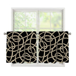 Scandinavian Viking Symbol Print Tier Curtains