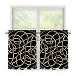 Scandinavian Viking Symbol Print Tier Curtains