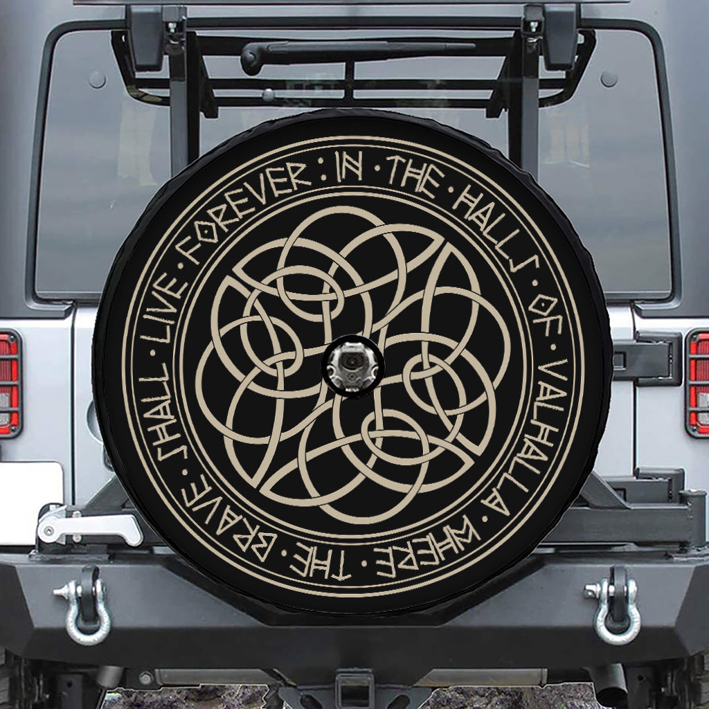 Scandinavian Viking Symbol Print Tire Cover With Camera Hole