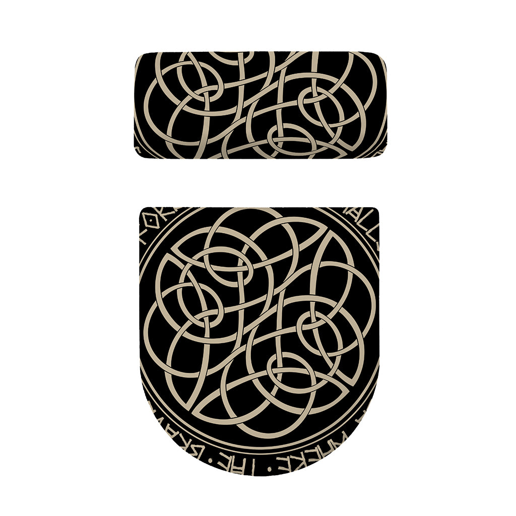Scandinavian Viking Symbol Print Toilet Lid And Tank Cover Set