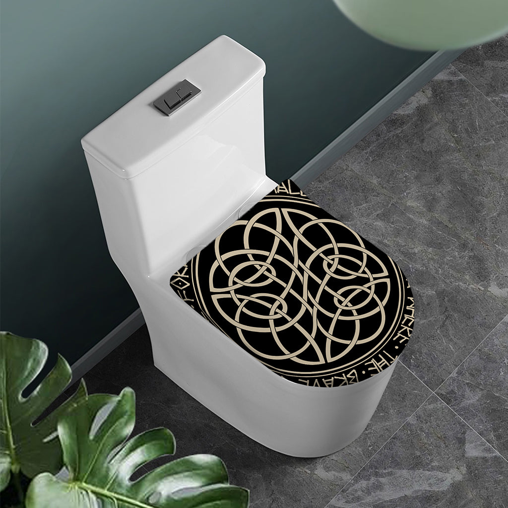 Scandinavian Viking Symbol Print Toilet Lid Cover