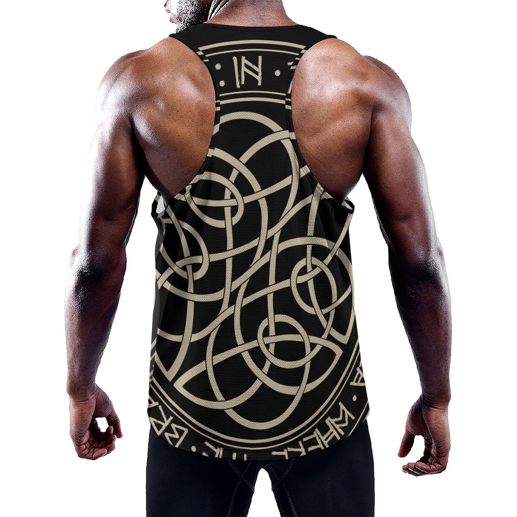 Scandinavian Viking Symbol Print Training Tank Top